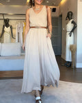 V-Neck Sleeveless A Line Casual Dress Casual Two-Way Wear Loose Fit Maxi Dress