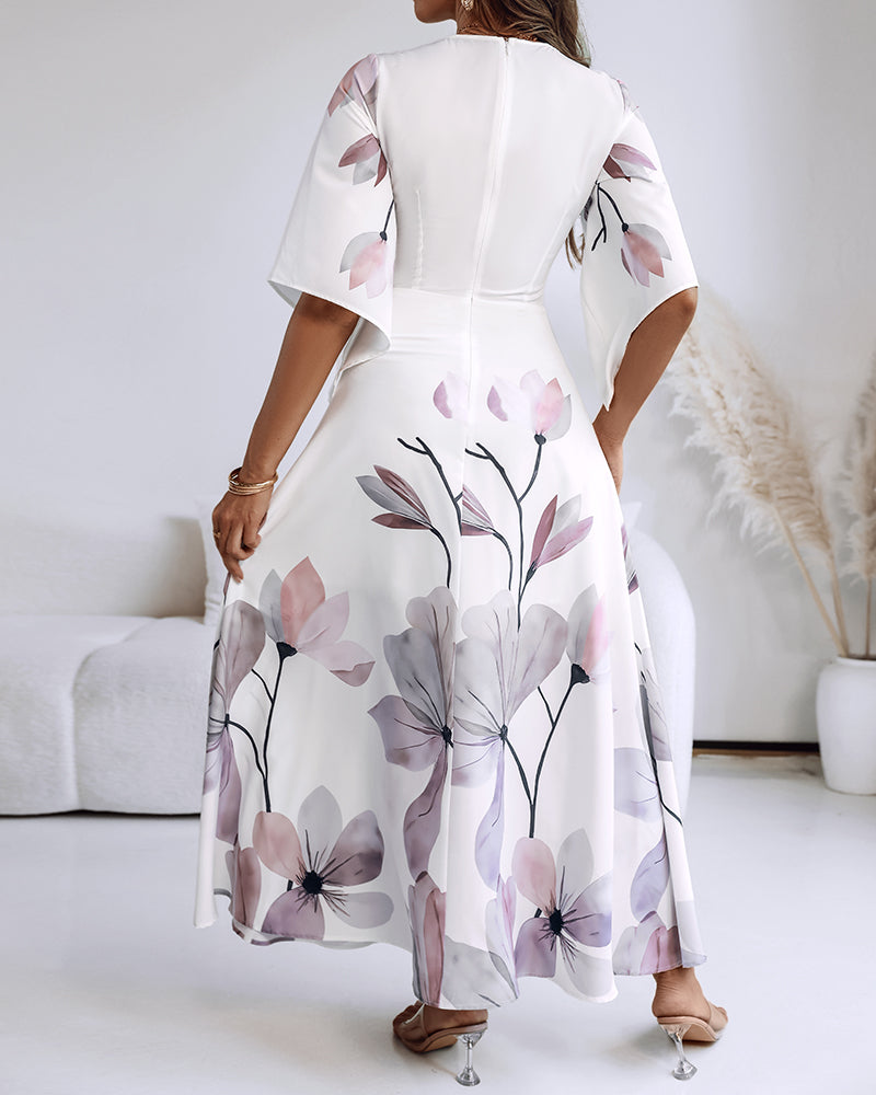 Women's Placement Floral Print Maxi Dress Deep