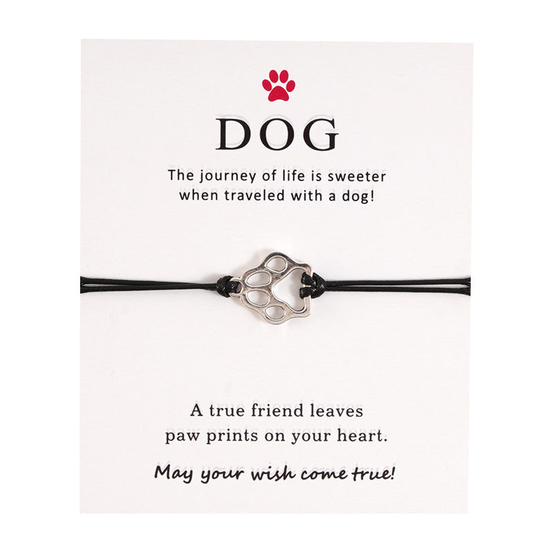 Dog Paw Braided Adjustable Bracelet