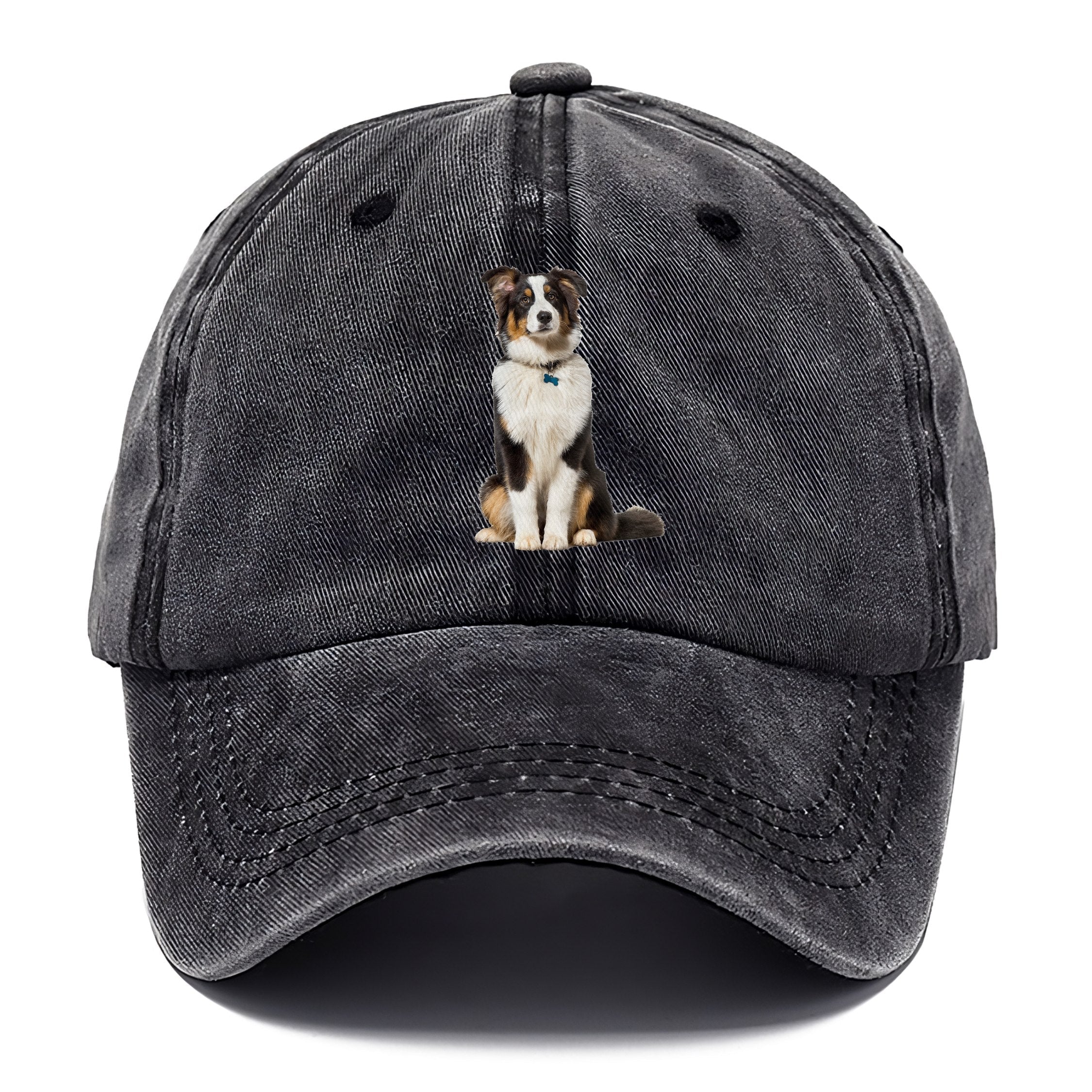 Attentive Australian Shepherd Sitting Upright Classic Cap