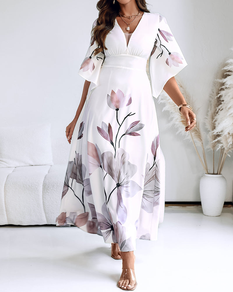 Women's Placement Floral Print Maxi Dress Deep