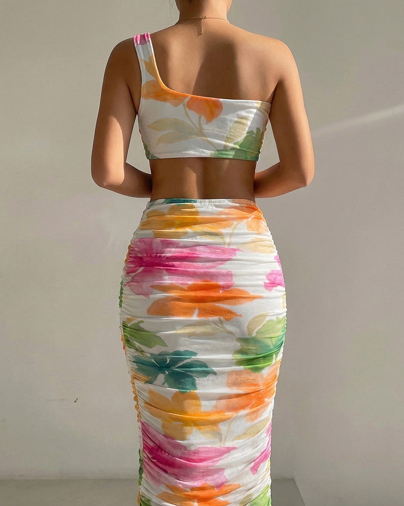 Women's One Shoulder Watercolor