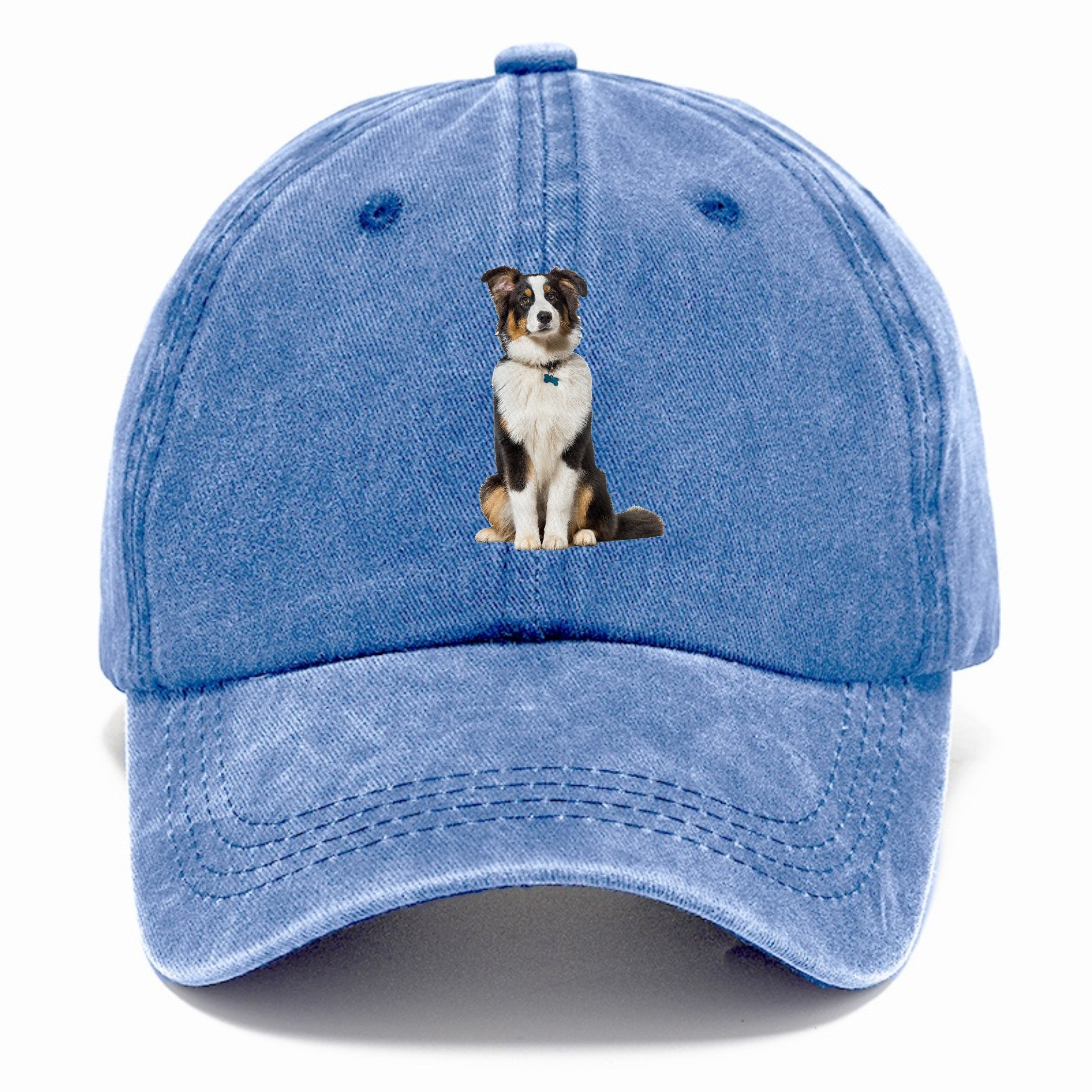 Attentive Australian Shepherd Sitting Upright Classic Cap
