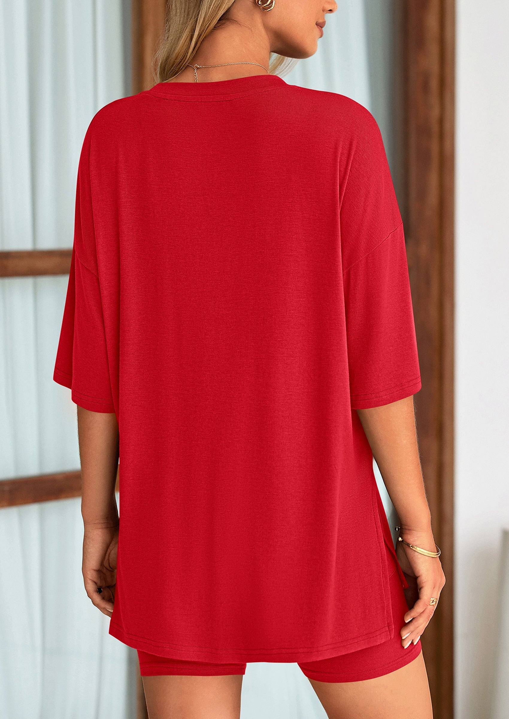 Eh Style Women's Two Piece Lounge Set Summer Casual Oversized