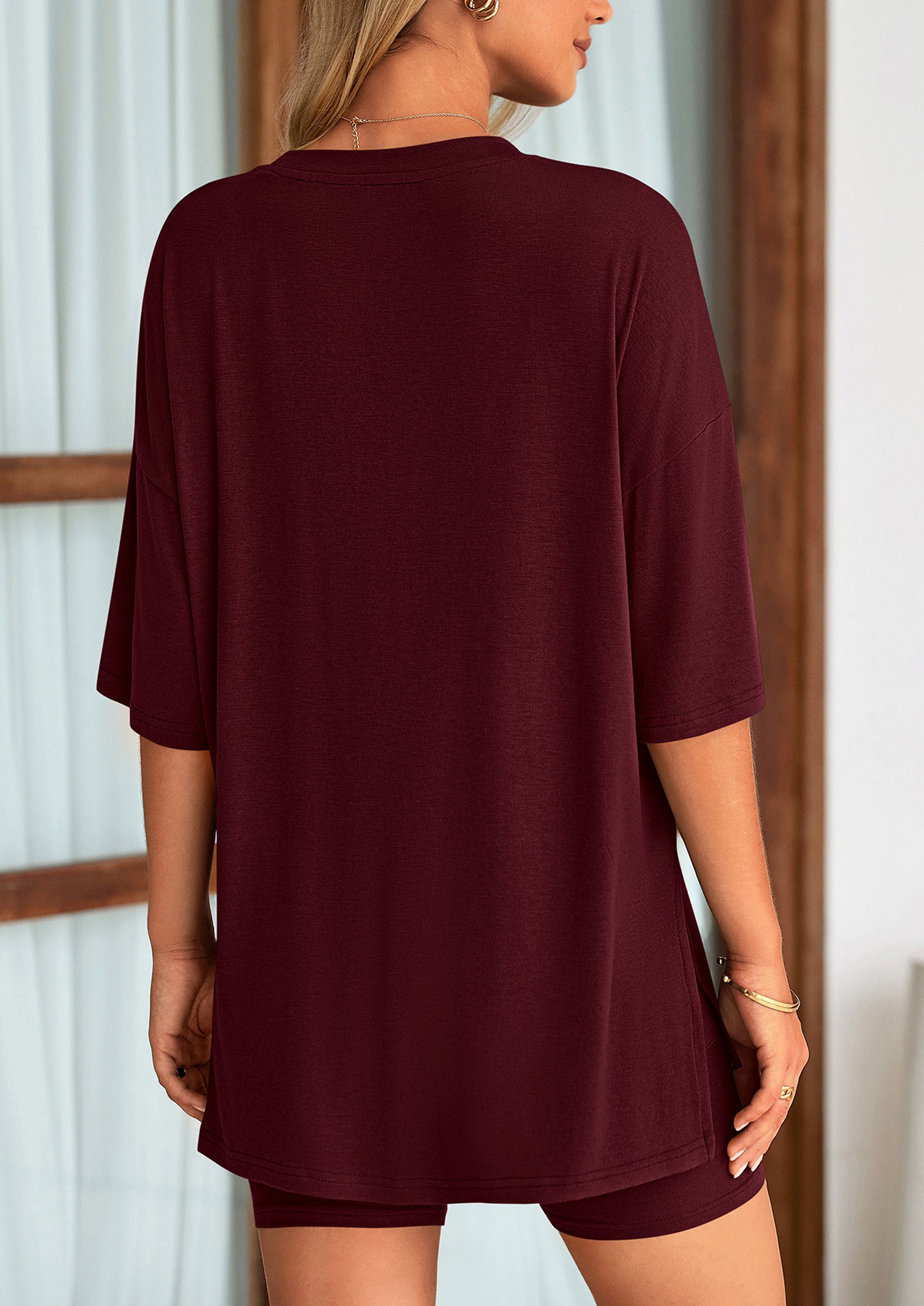 Eh Style Women's Two Piece Lounge Set Summer Casual Oversized