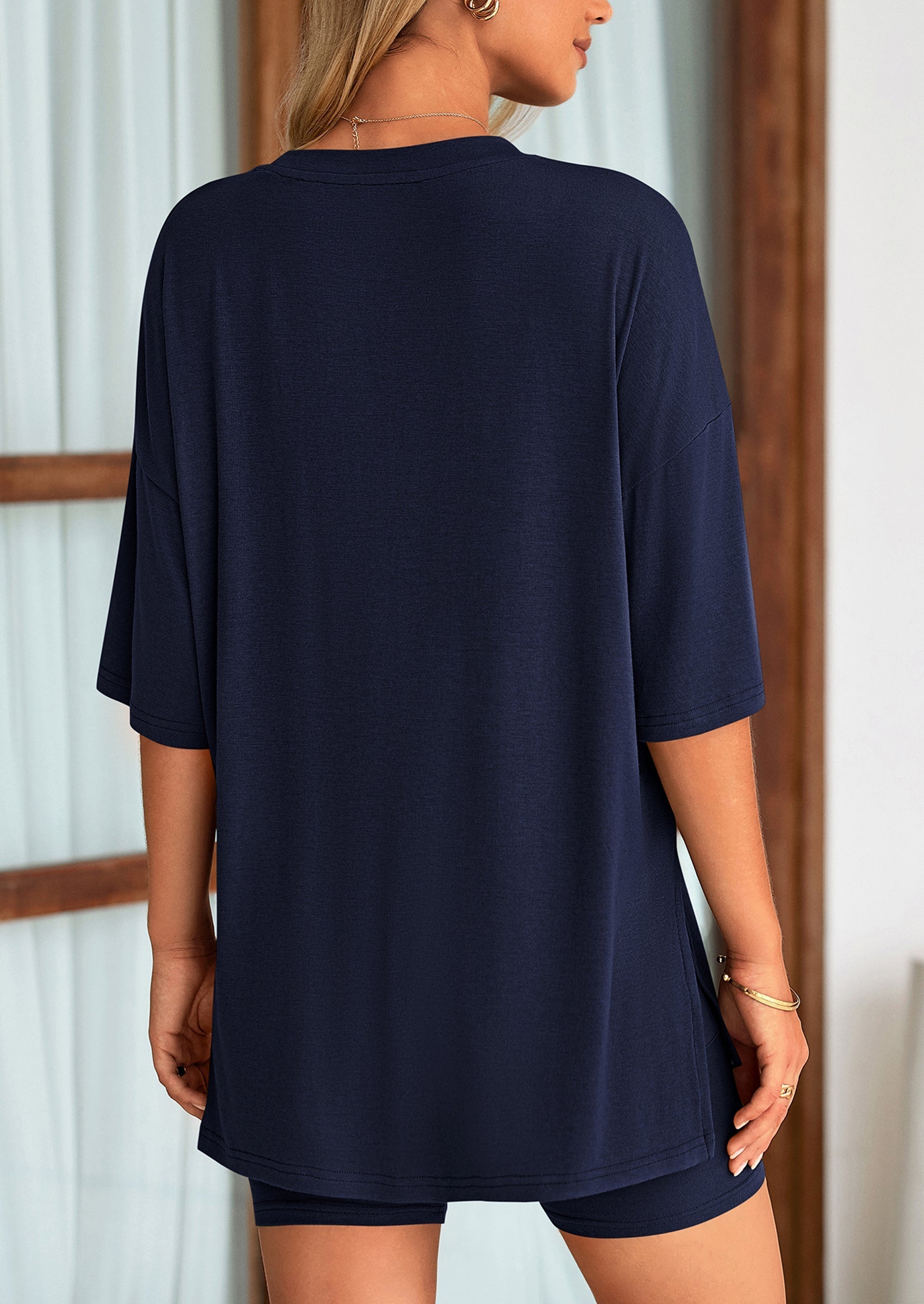 Eh Style Women's Two Piece Lounge Set Summer Casual Oversized