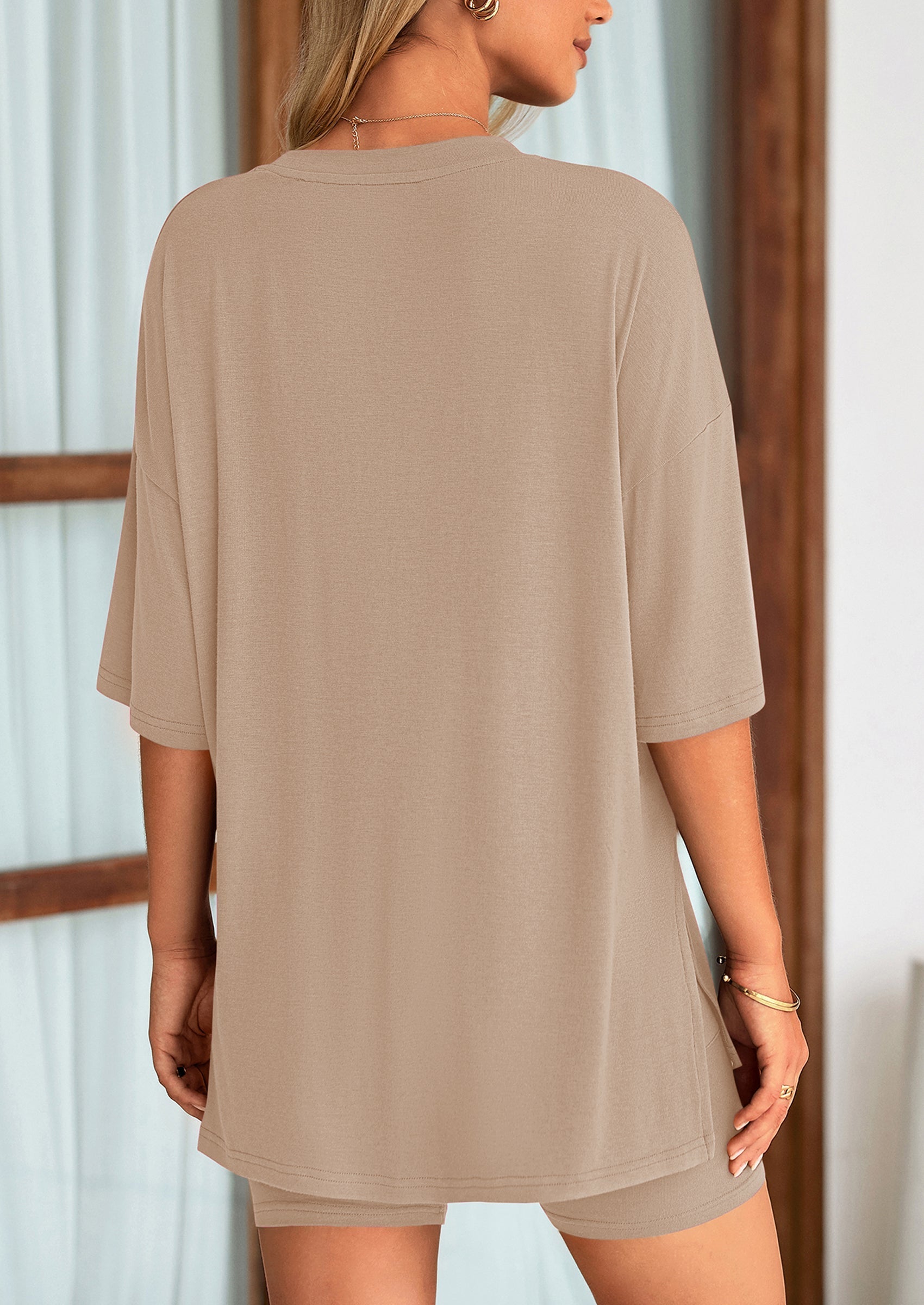 Eh Style Women's Two Piece Lounge Set Summer Casual Oversized