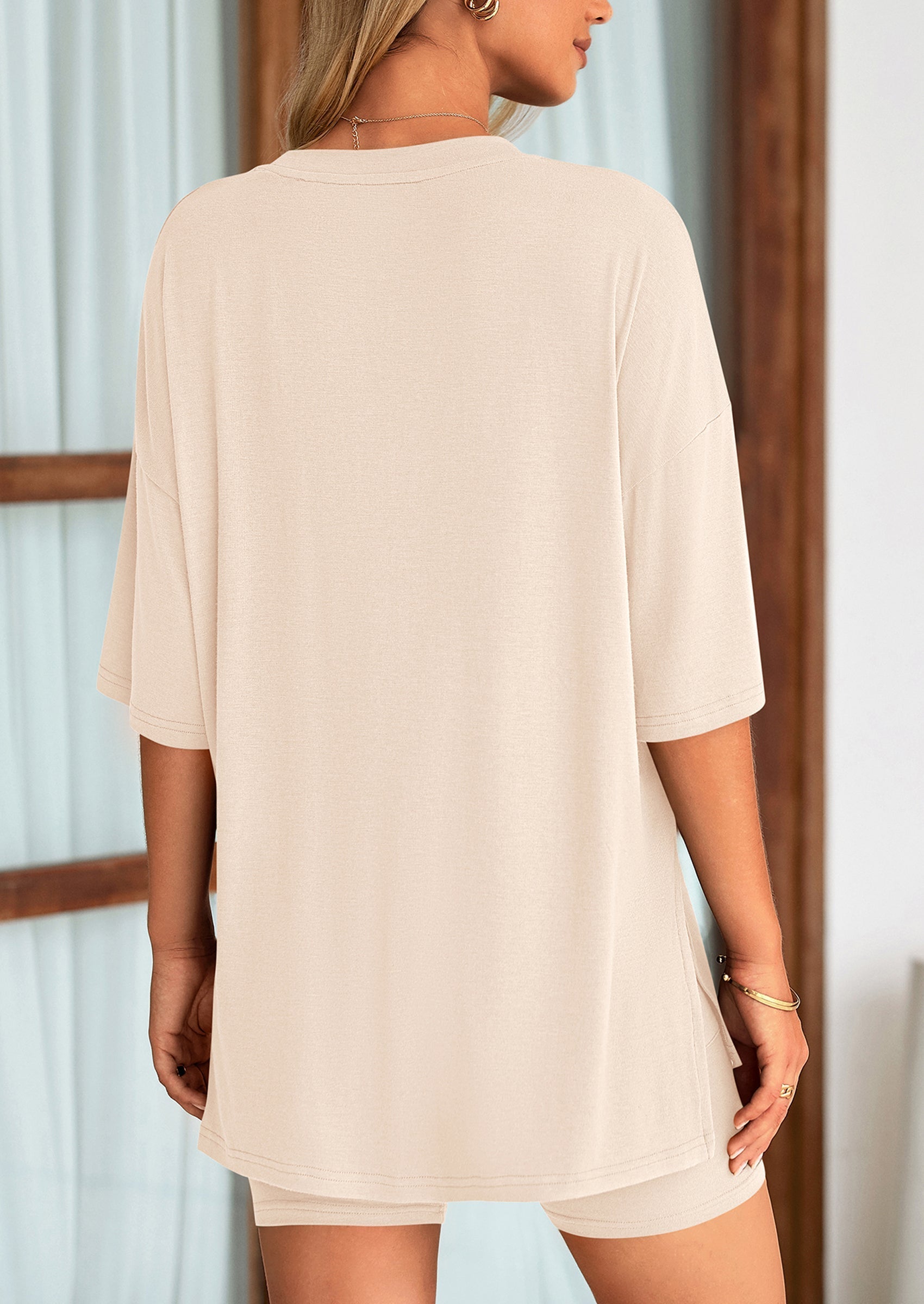 Eh Style Women's Two Piece Lounge Set Summer Casual Oversized