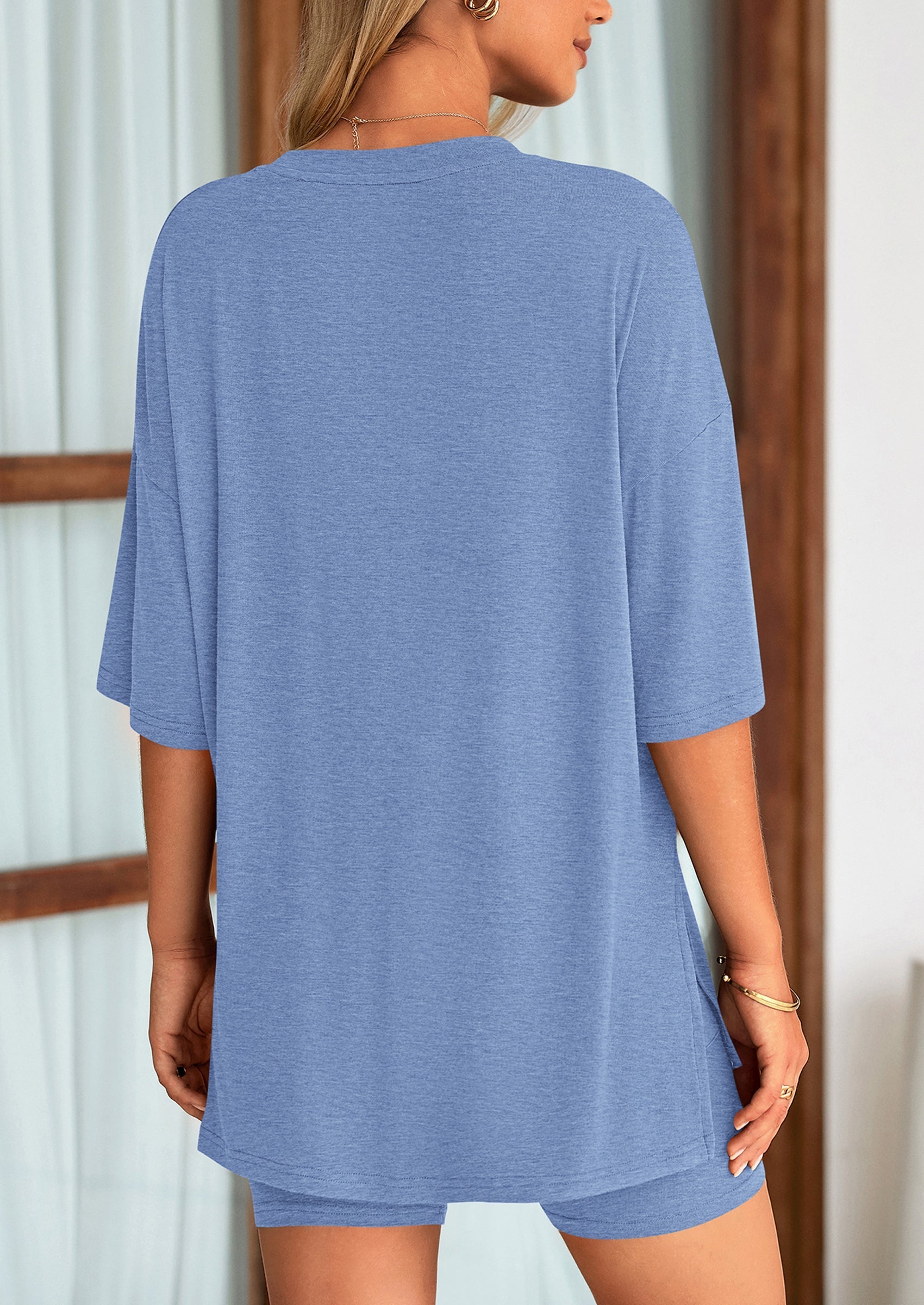 Eh Style Women's Two Piece Lounge Set Summer Casual Oversized