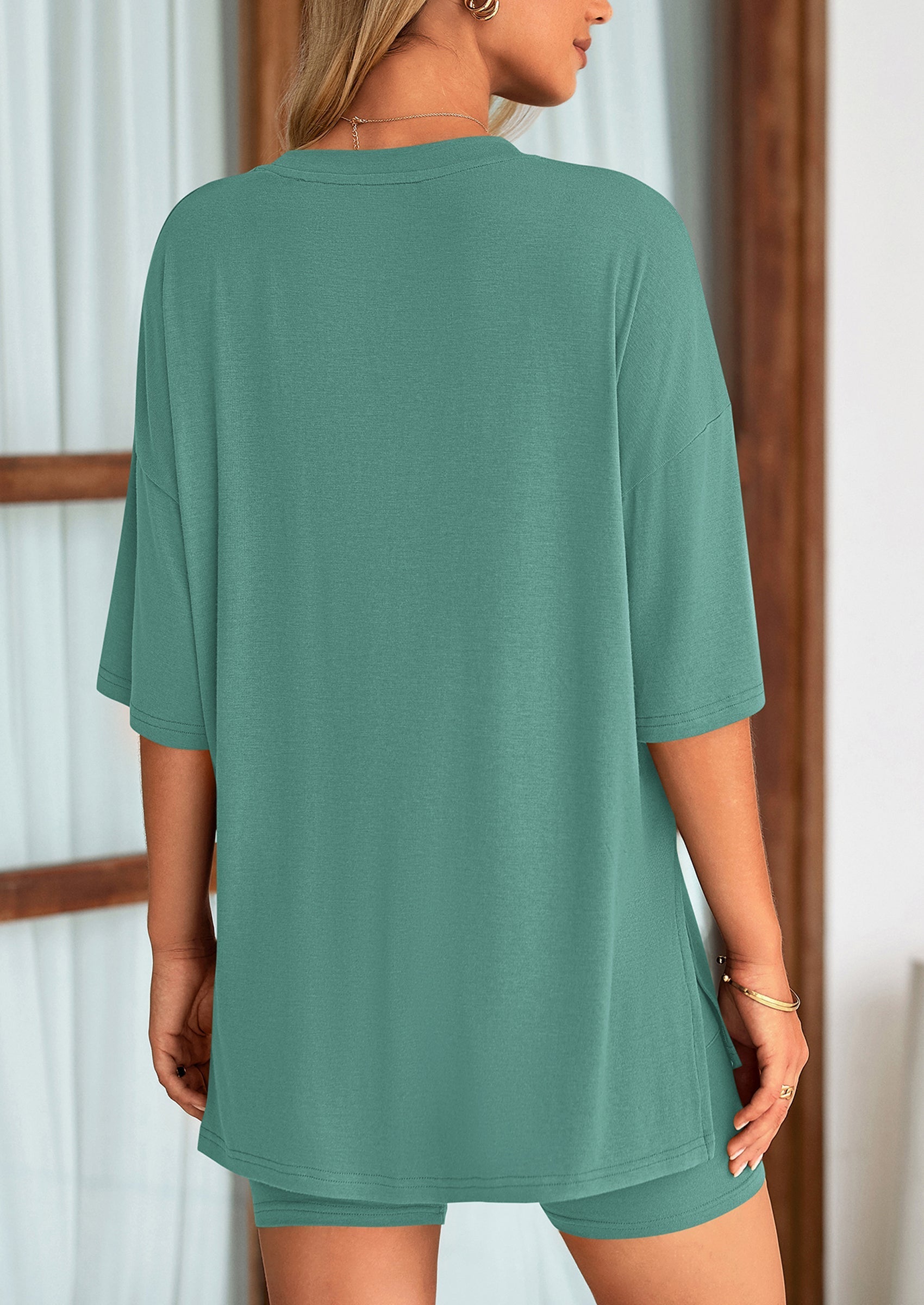 Eh Style Women's Two Piece Lounge Set Summer Casual Oversized
