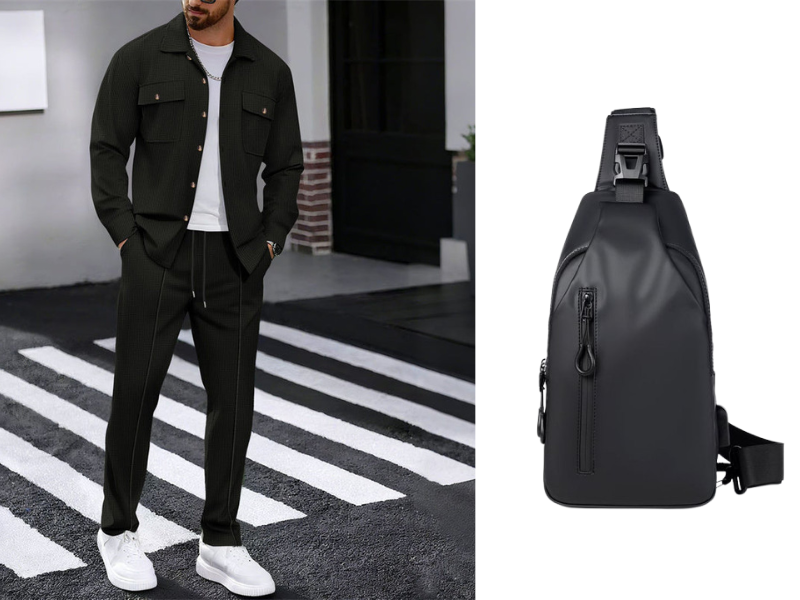 🔥 Men's Waffle Button-Up Jacket & Trousers Set