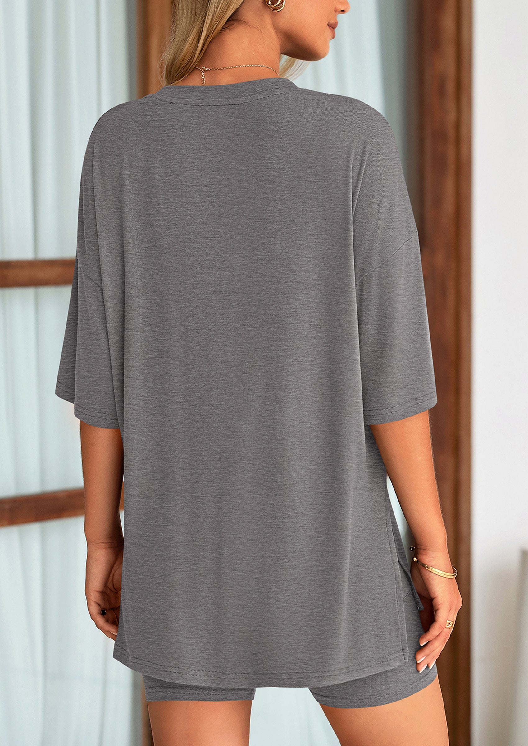 Eh Style Women's Two Piece Lounge Set Summer Casual Oversized