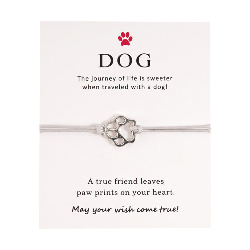Dog Paw Braided Adjustable Bracelet