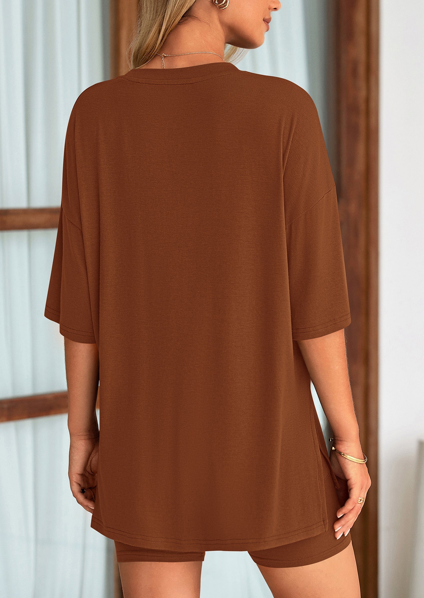 Eh Style Women's Two Piece Lounge Set Summer Casual Oversized