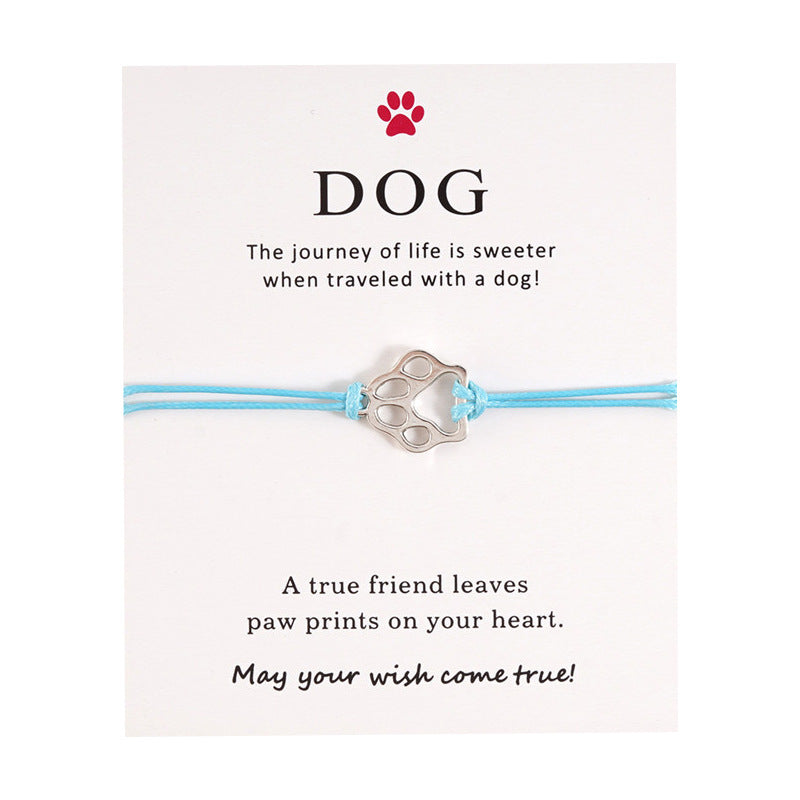 Dog Paw Braided Adjustable Bracelet