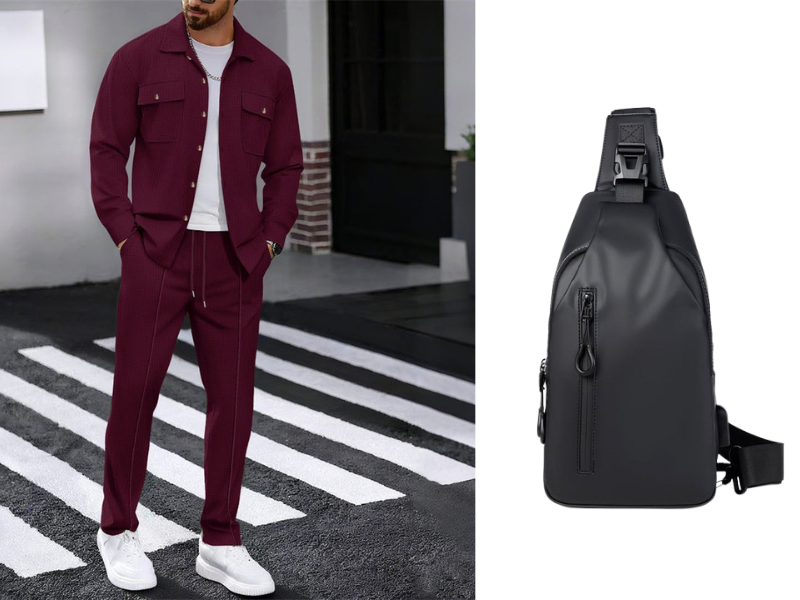🔥 Men's Waffle Button-Up Jacket & Trousers Set