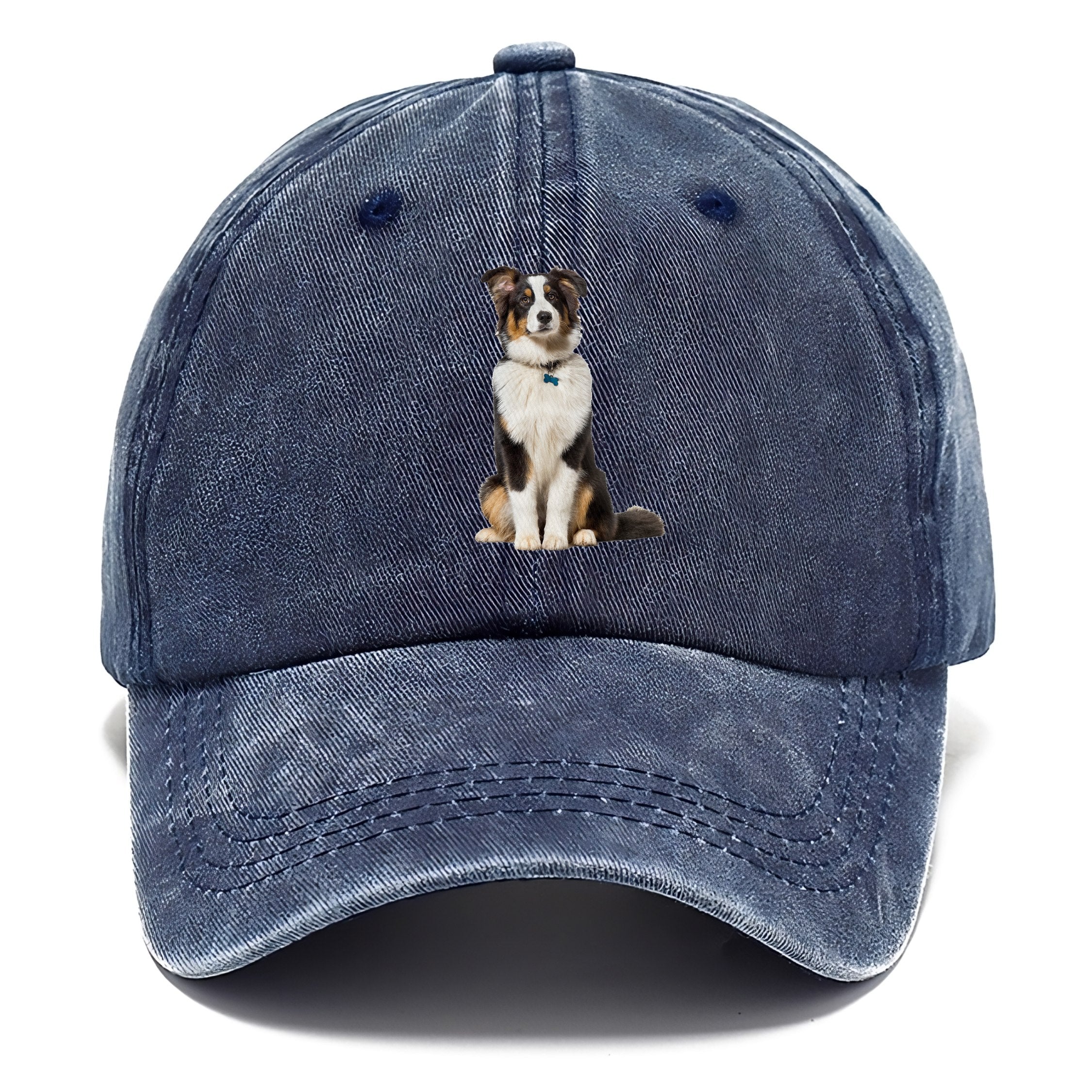 Attentive Australian Shepherd Sitting Upright Classic Cap