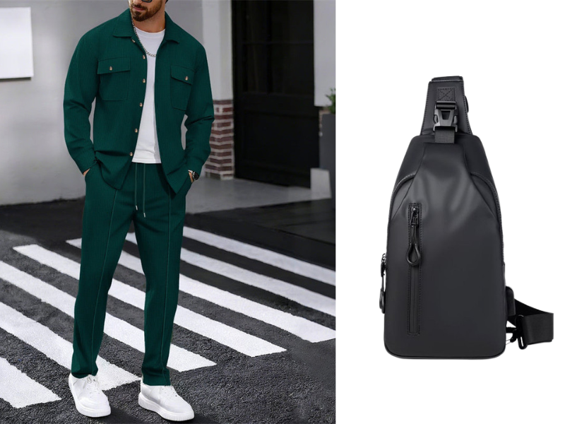 🔥 Men's Waffle Button-Up Jacket & Trousers Set