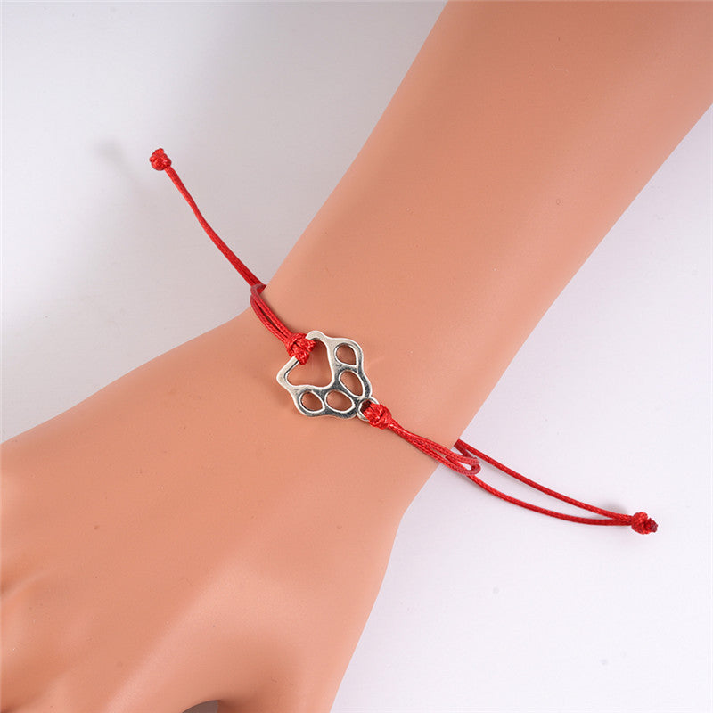 Dog Paw Braided Adjustable Bracelet