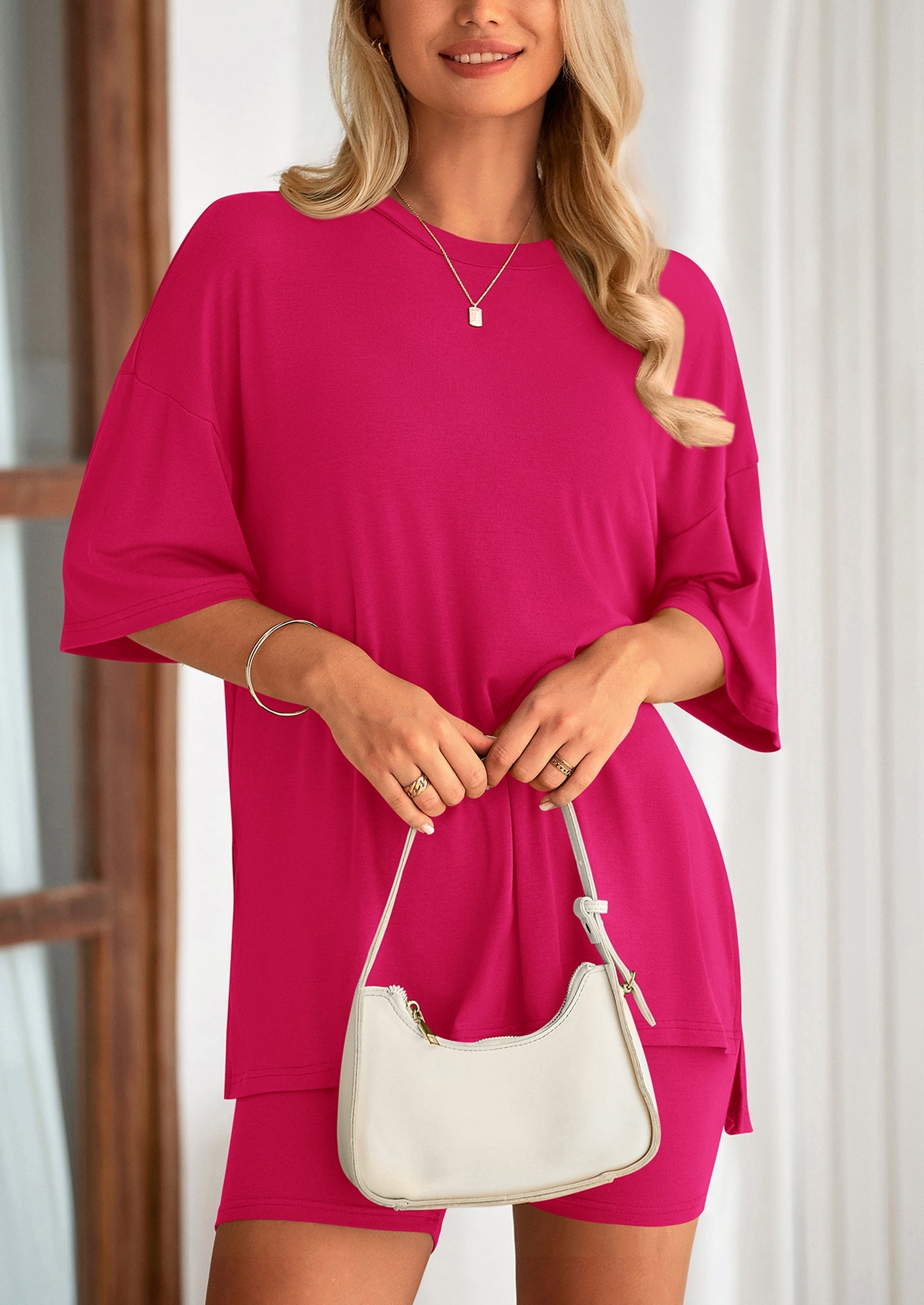 Eh Style Women's Two Piece Lounge Set Summer Casual Oversized