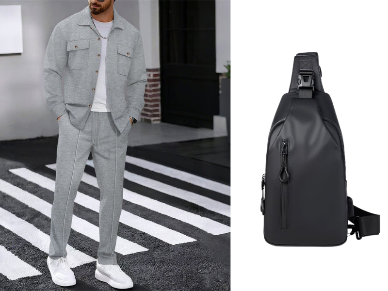 🔥 Men's Waffle Button-Up Jacket & Trousers Set