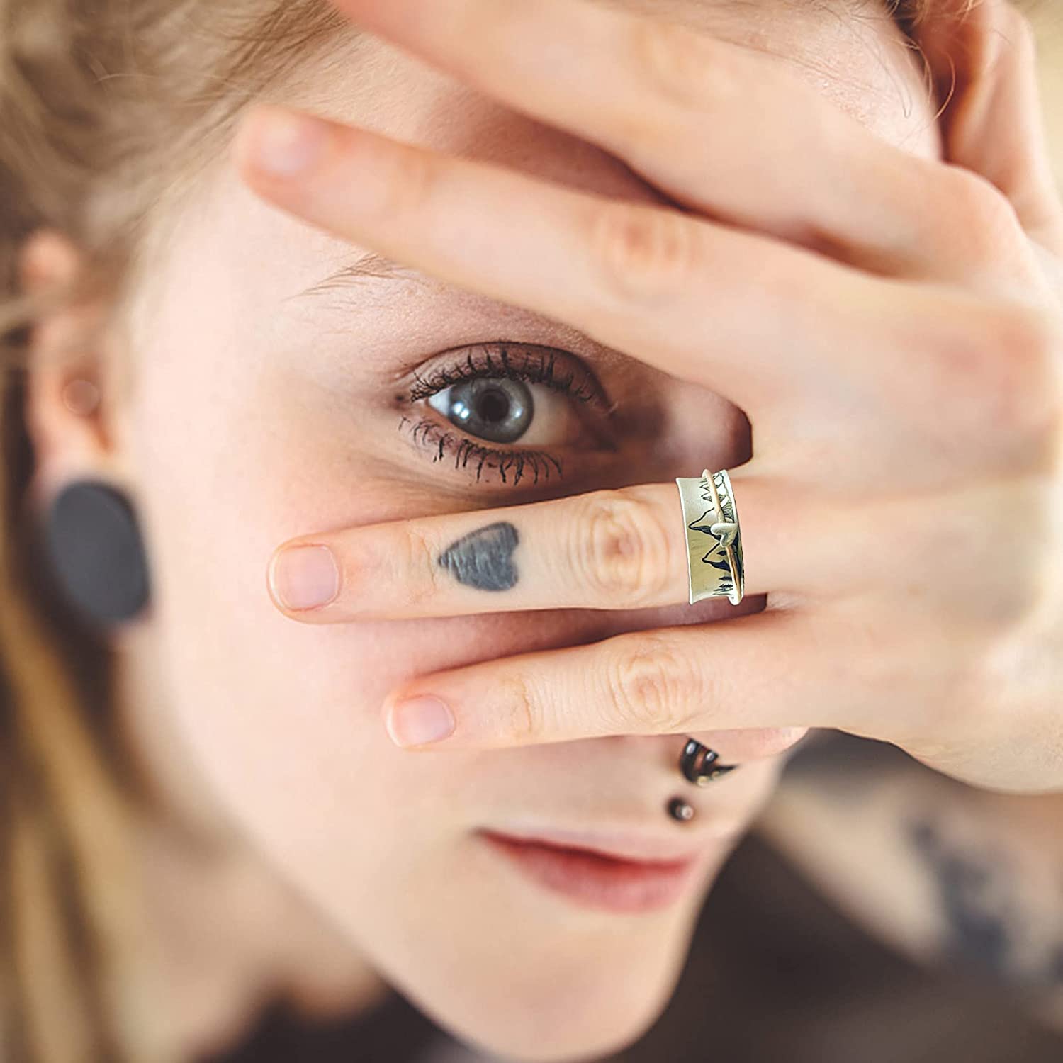 Keep Climbing Silver Spinner Ring