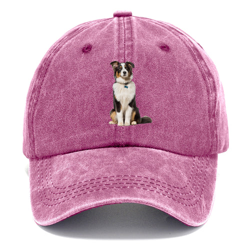 Attentive Australian Shepherd Sitting Upright Classic Cap