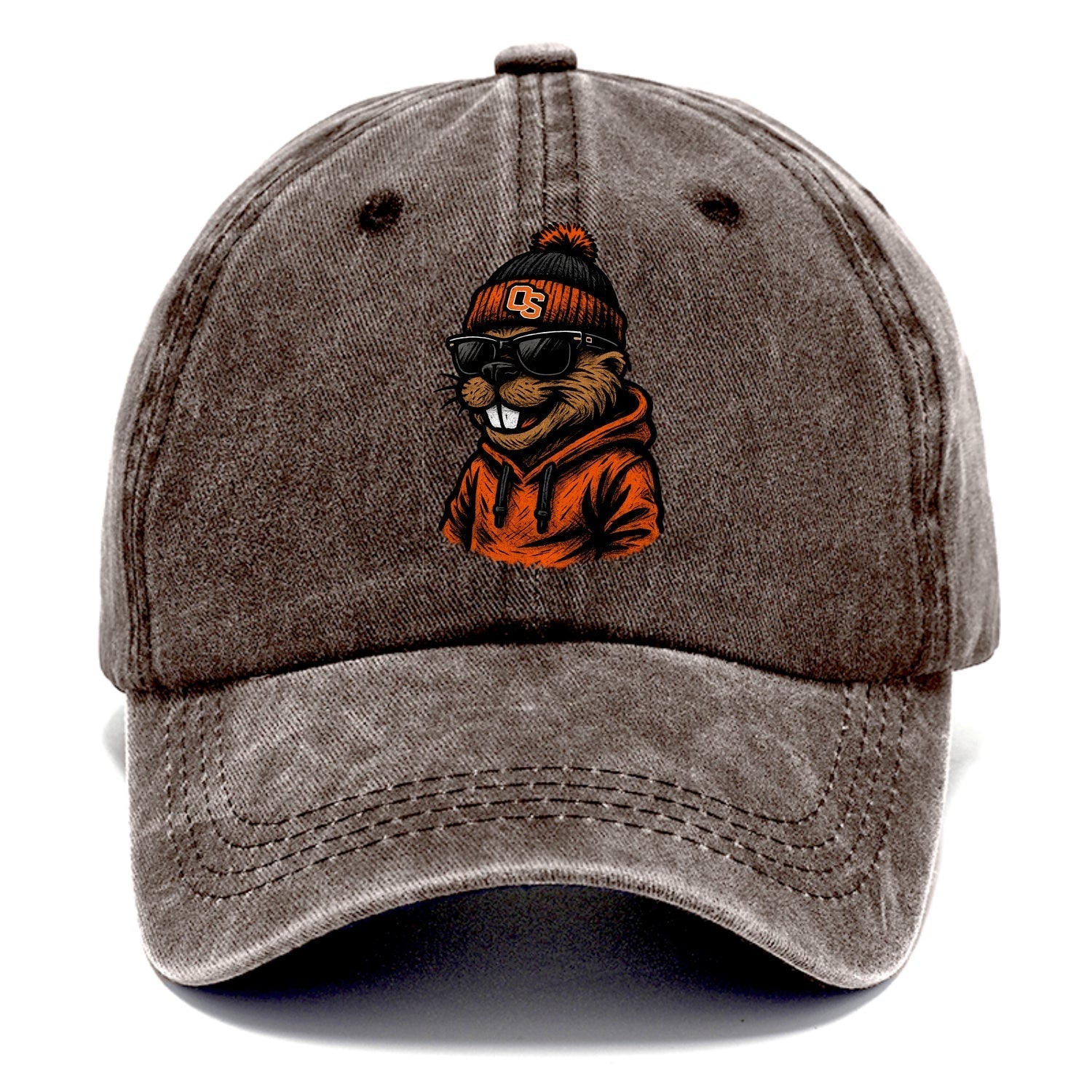Corvallis Beaver wearing Oregon State beanie with OS patch - Classic Cap