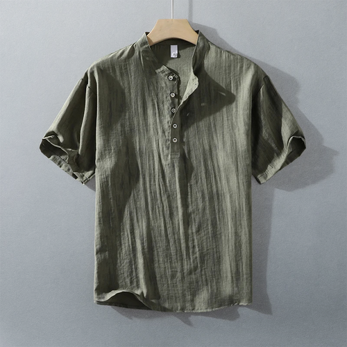 Calvin Linen Short-Sleeve Button-Up Shirt
