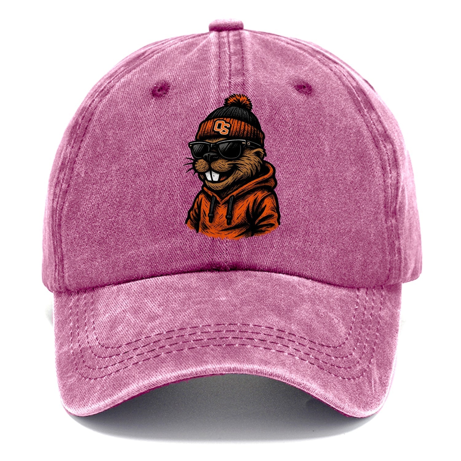 Corvallis Beaver wearing Oregon State beanie with OS patch - Classic Cap
