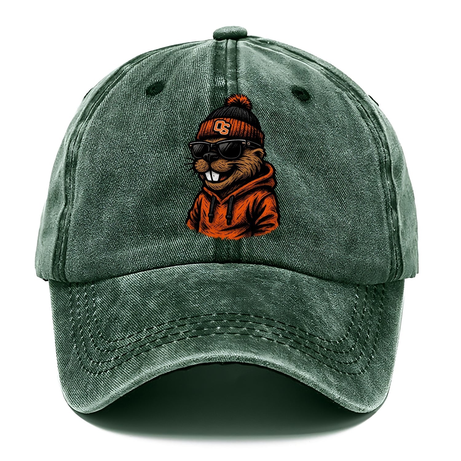 Corvallis Beaver wearing Oregon State beanie with OS patch - Classic Cap
