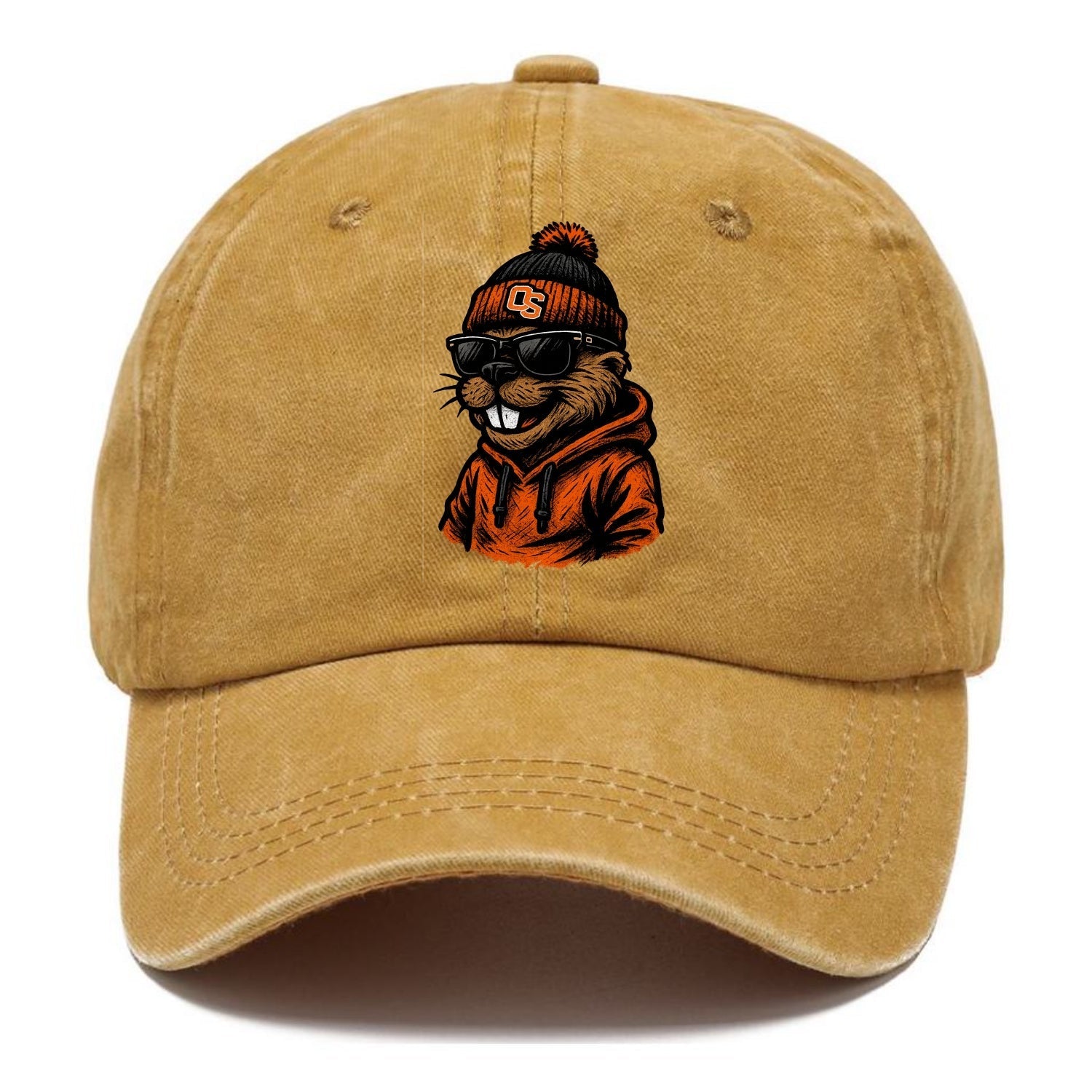 Corvallis Beaver wearing Oregon State beanie with OS patch - Classic Cap