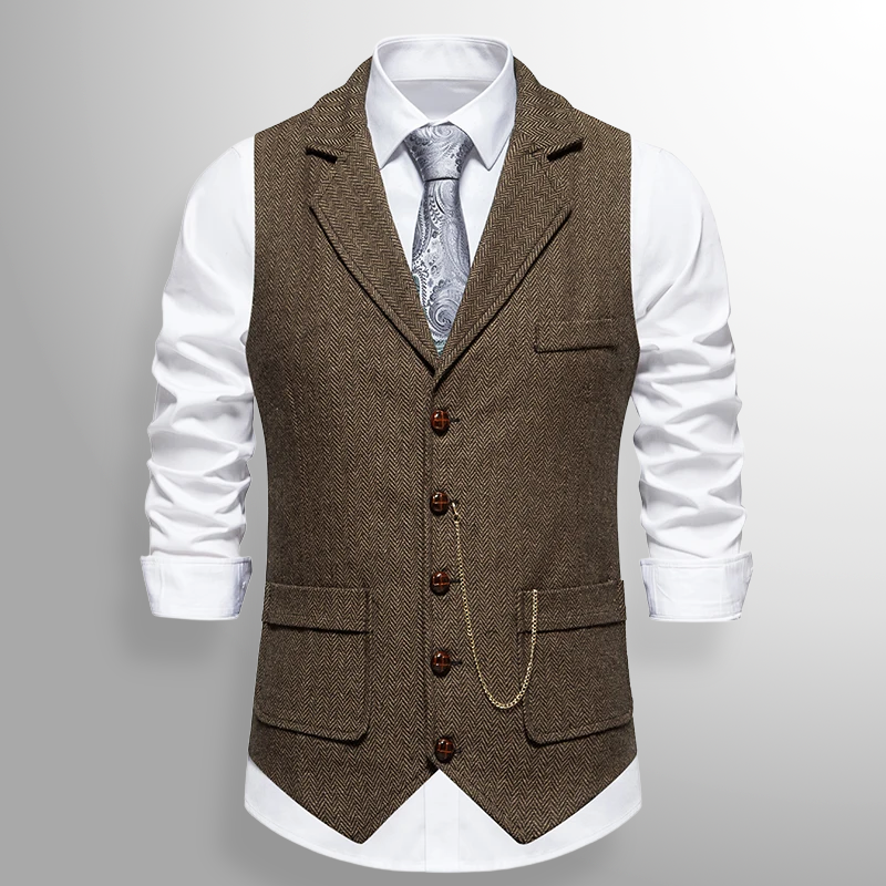 Graham Herringbone Tweed Vest