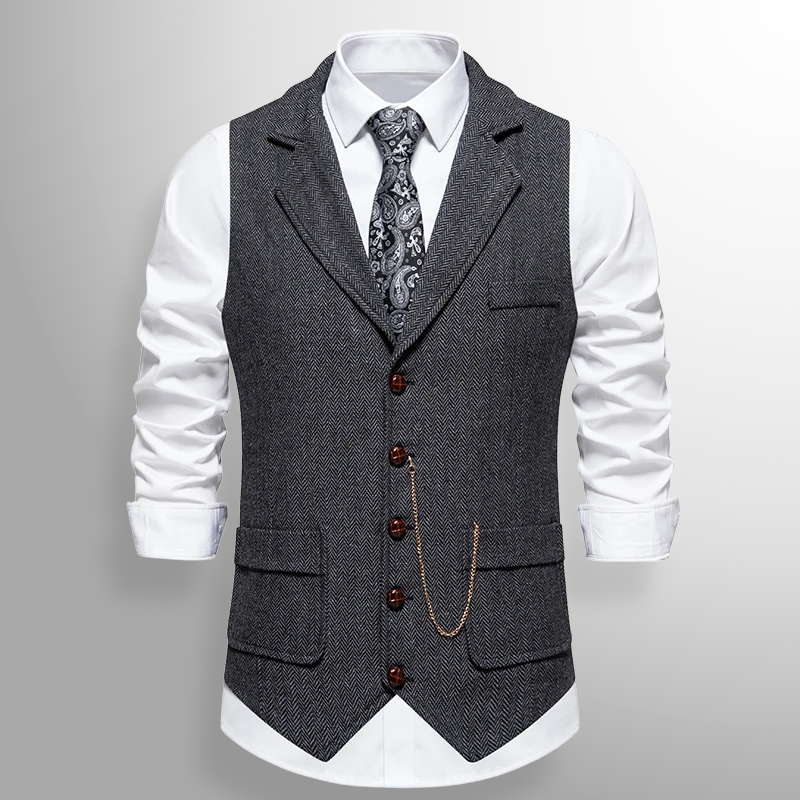 Graham Herringbone Tweed Vest