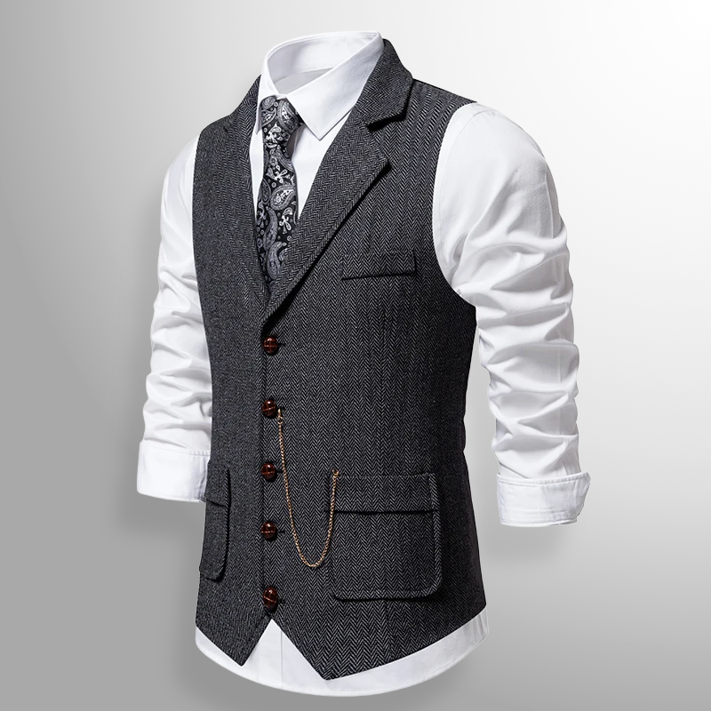 Graham Herringbone Tweed Vest