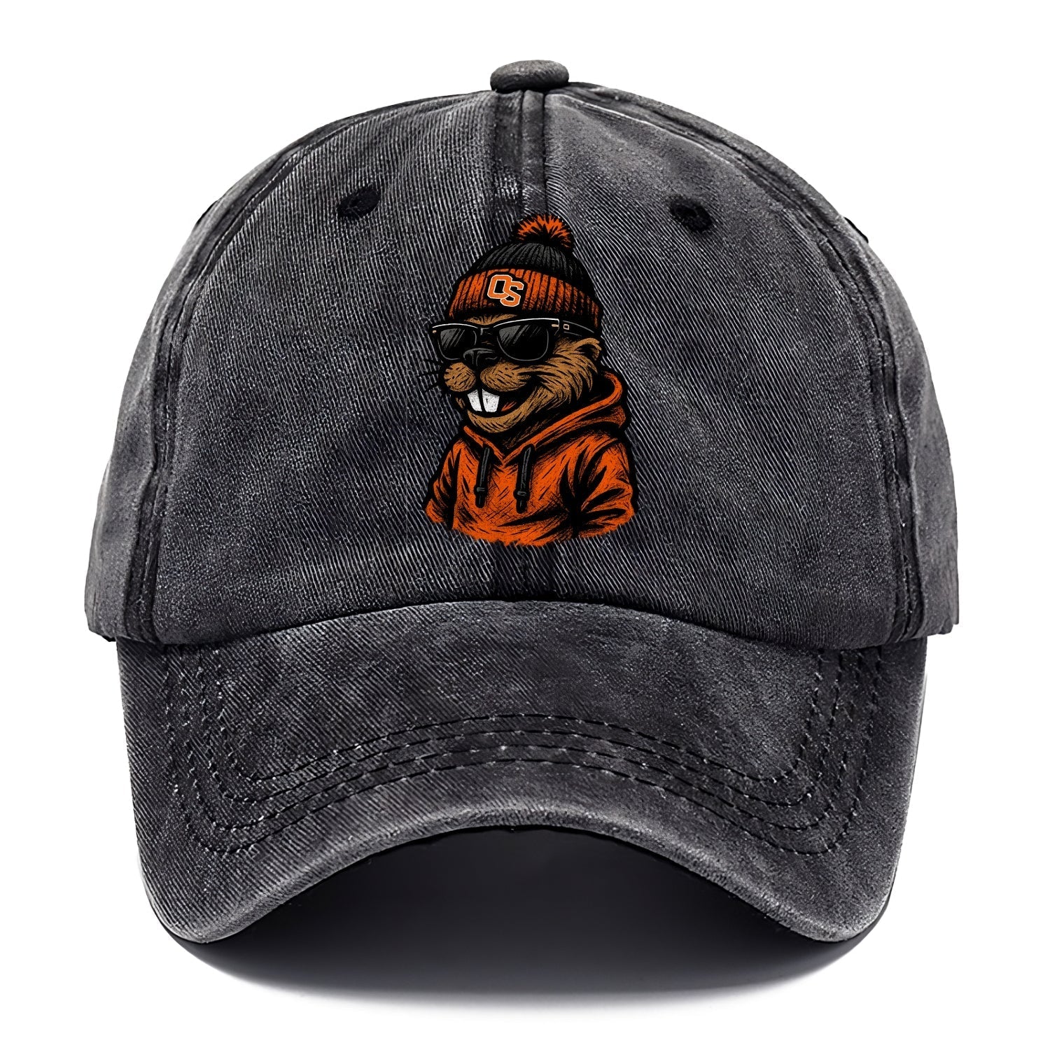 Corvallis Beaver wearing Oregon State beanie with OS patch - Classic Cap