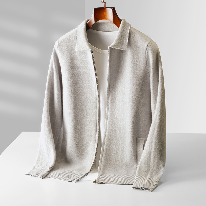 Marcello Merino Wool Full-Zip Cardigan