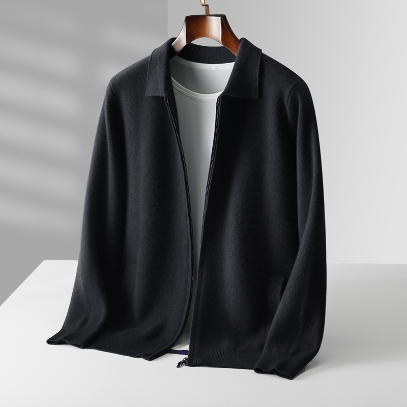 Marcello Merino Wool Full-Zip Cardigan