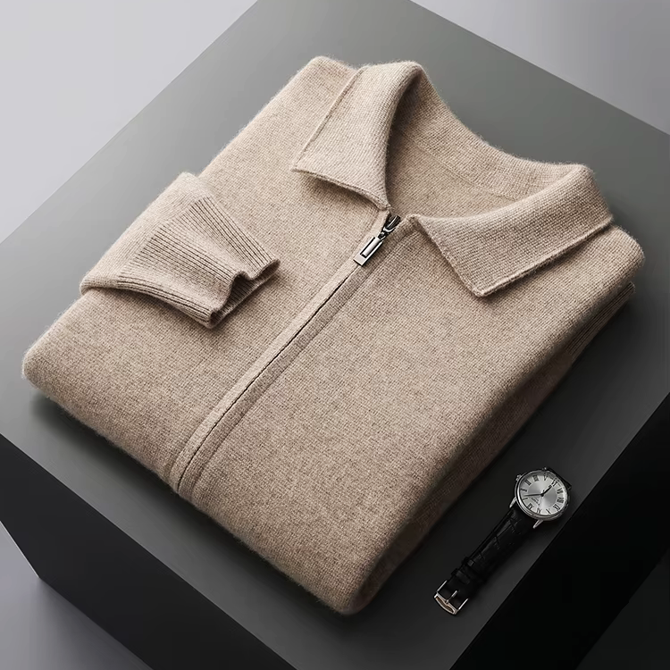 Marcello Merino Wool Full-Zip Cardigan