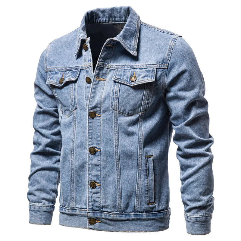 Men's classic denim jacket — light wash, slim fit