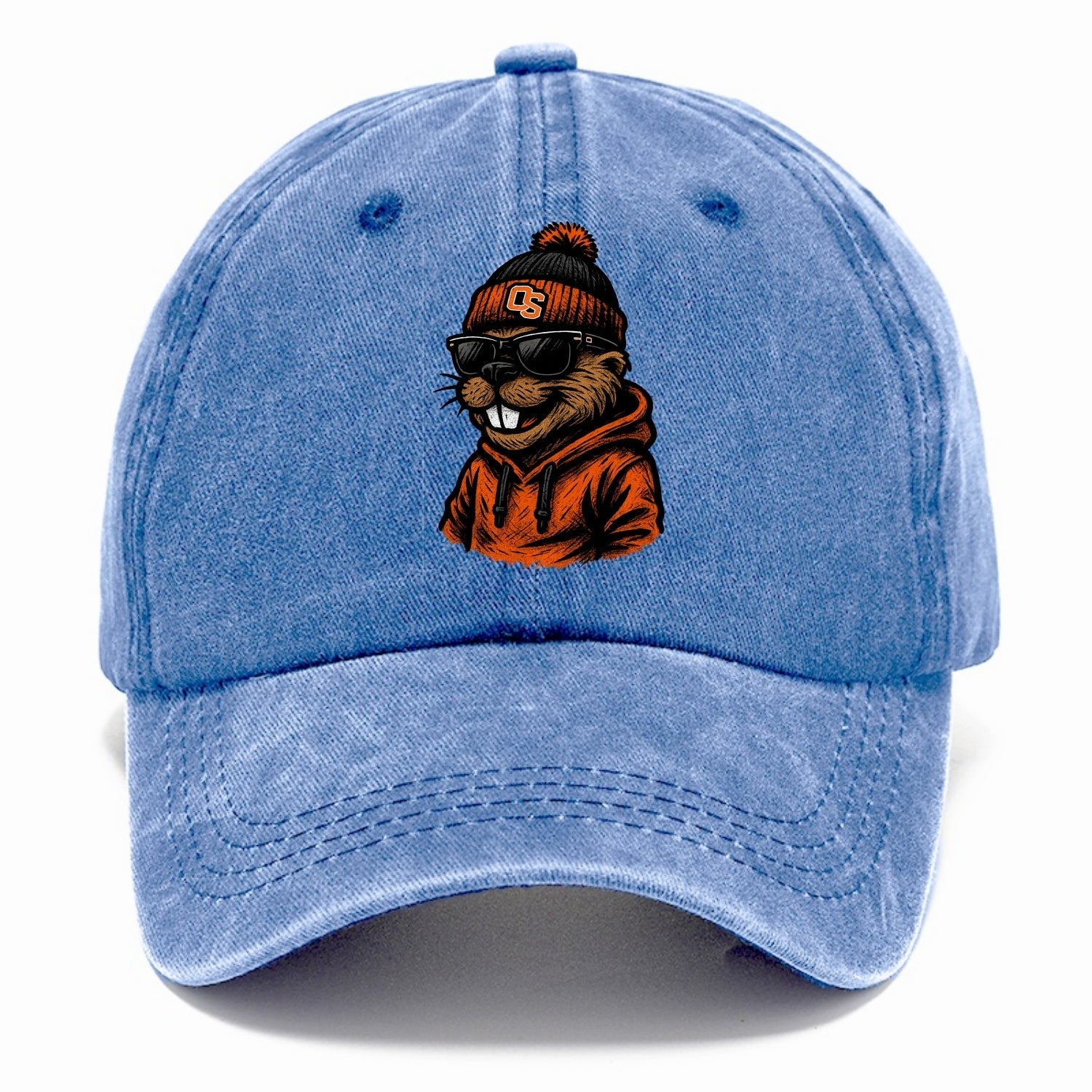 Corvallis Beaver wearing Oregon State beanie with OS patch - Classic Cap
