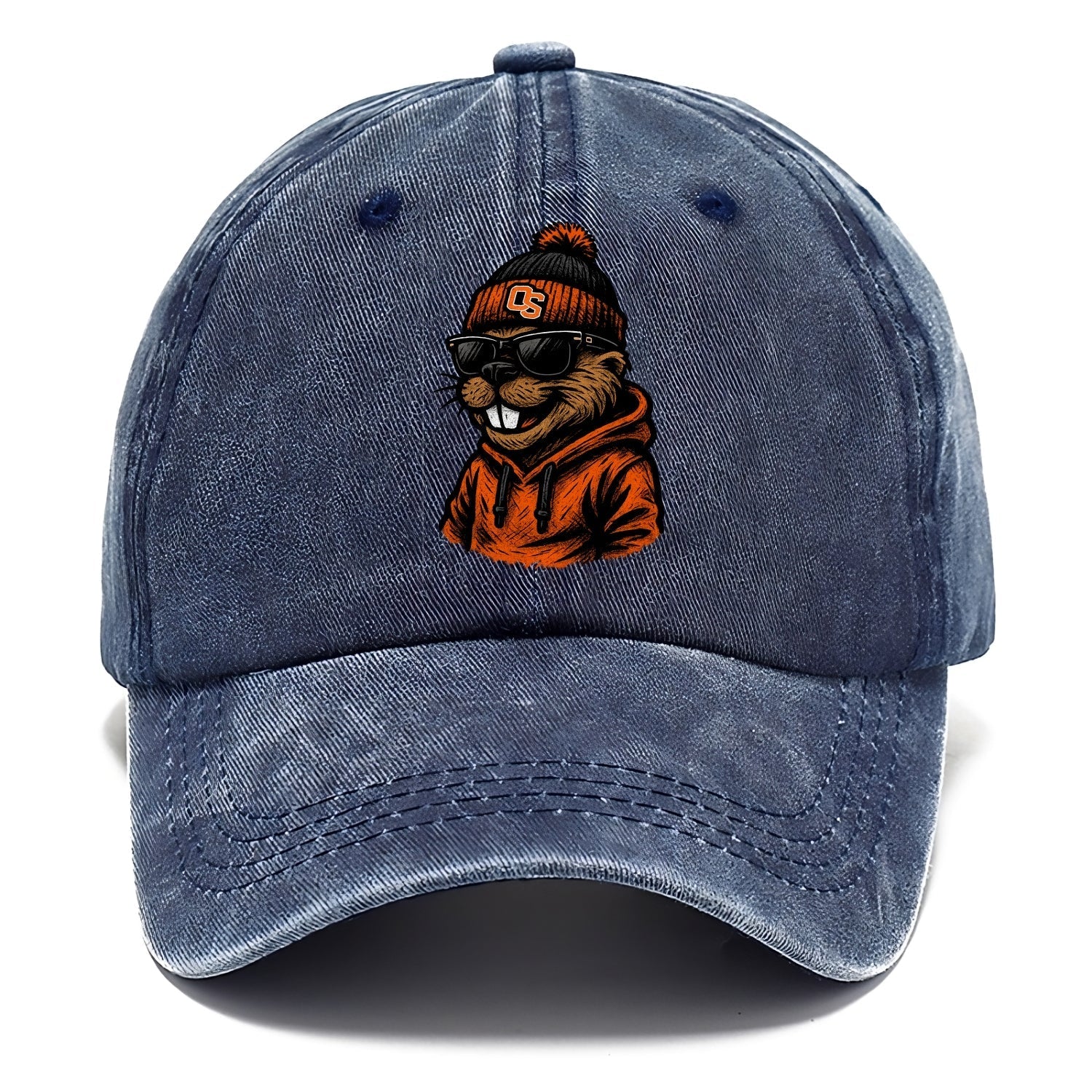 Corvallis Beaver wearing Oregon State beanie with OS patch - Classic Cap