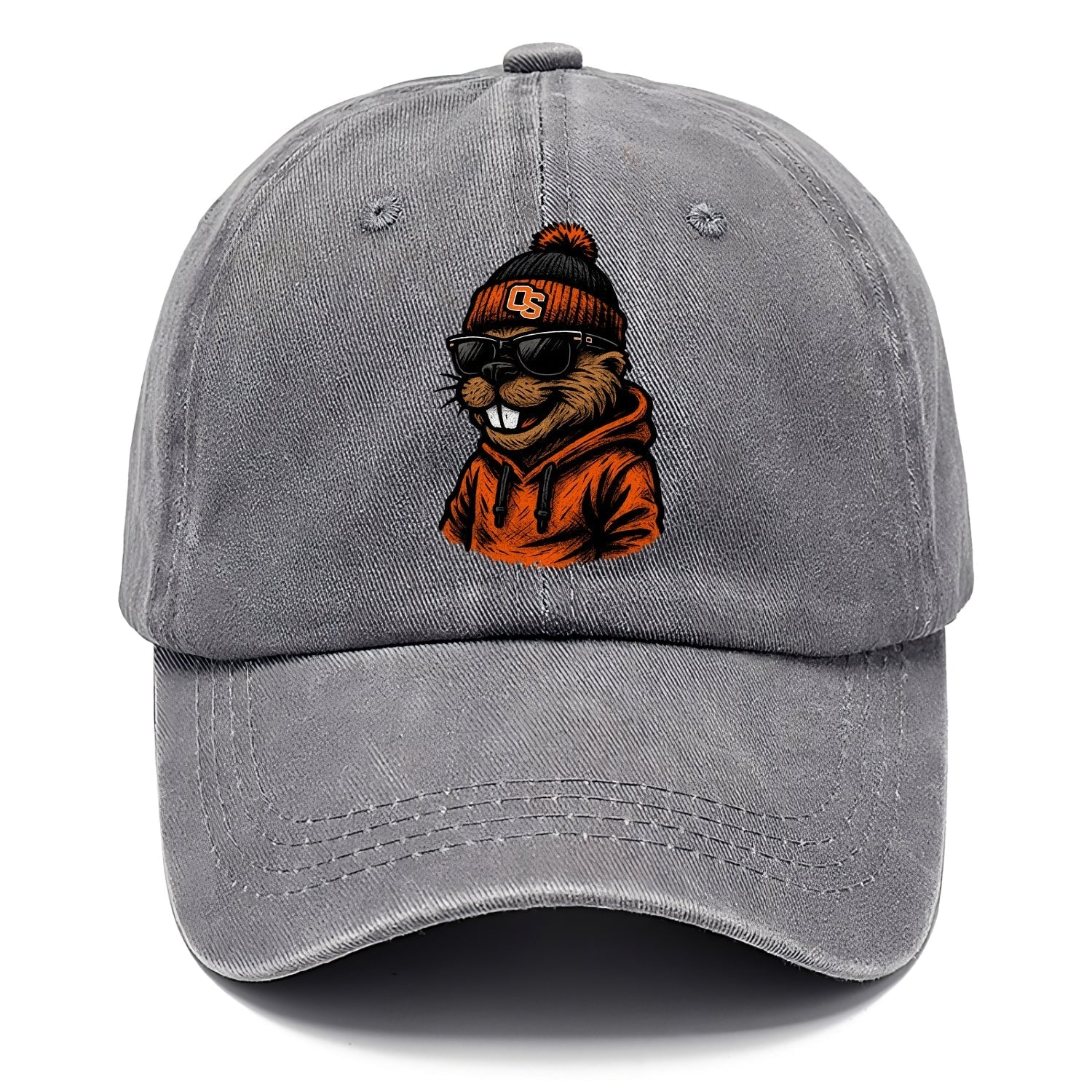 Corvallis Beaver wearing Oregon State beanie with OS patch - Classic Cap