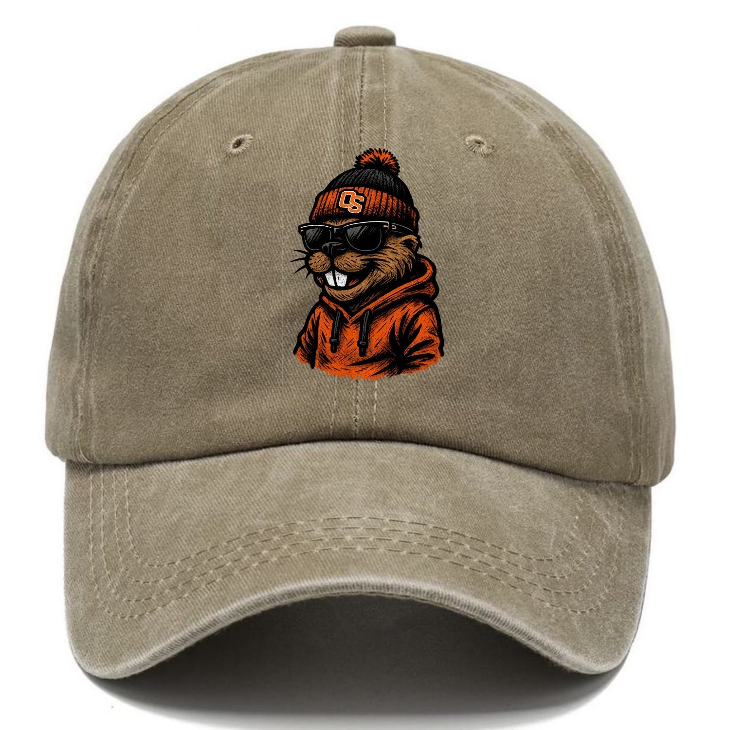 Corvallis Beaver wearing Oregon State beanie with OS patch - Classic Cap