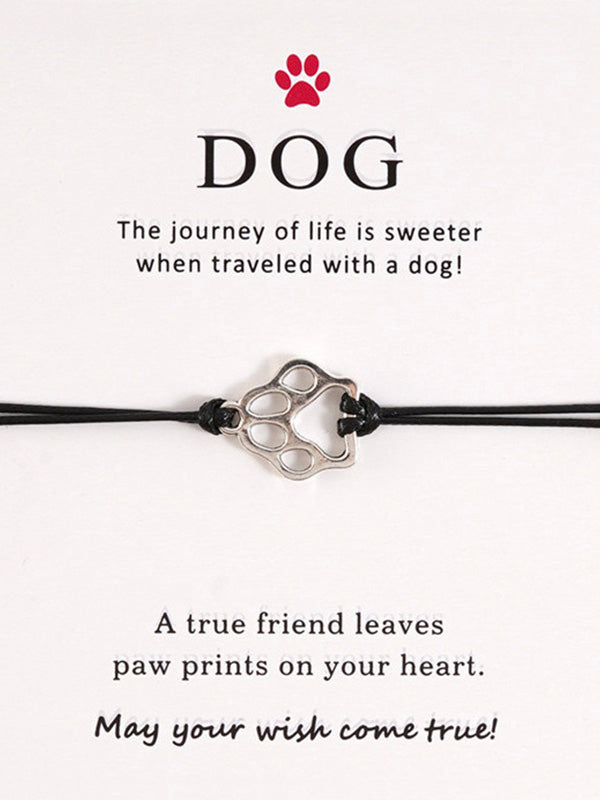 Dog Paw Braided Adjustable Bracelet