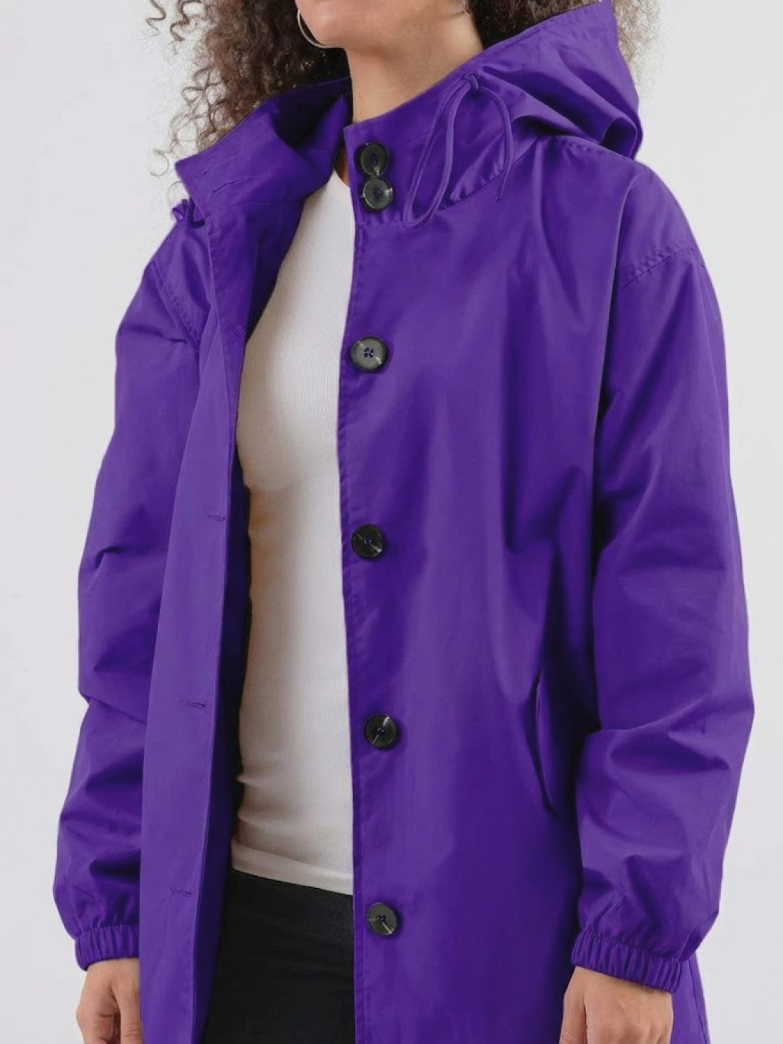Water Resistant Oversized Hooded Windbreaker Rain Jacket
