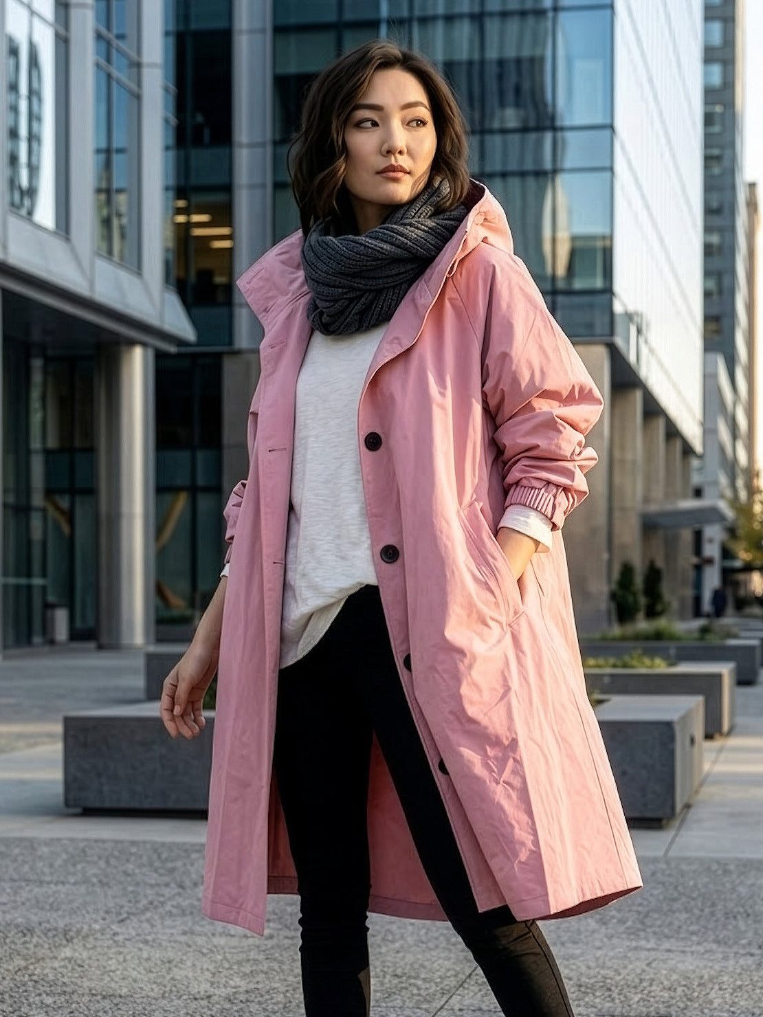 Water Resistant Oversized Hooded Windbreaker Rain Jacket